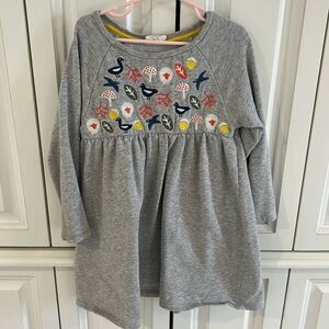 Mini Boden sweater dress with embroidery size 6-7